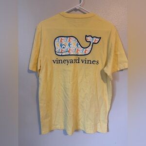 Vineyard Vines Yellow T-Shirt Whale Logo Lacrosse Medium Men’s Women’s Unisex